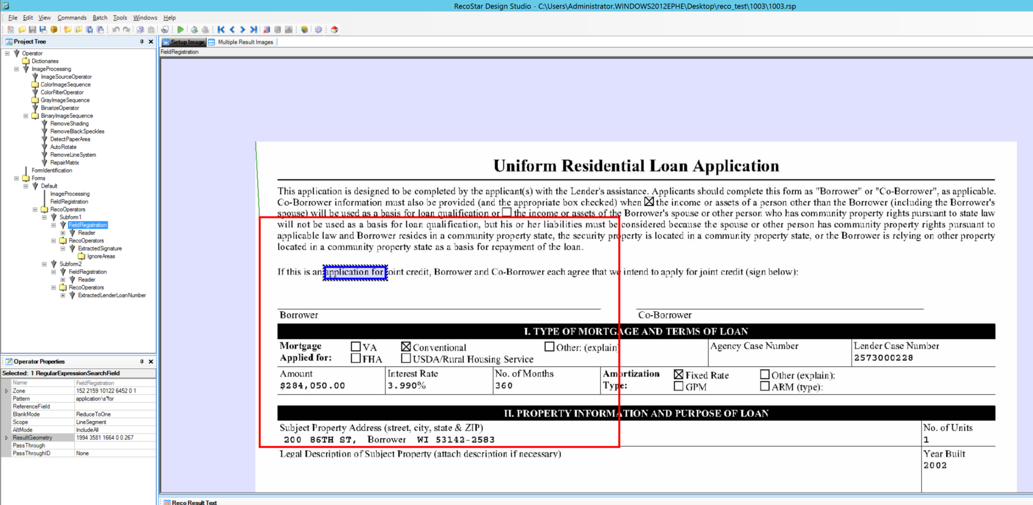 Signature Detection: FieldRegistration Setup