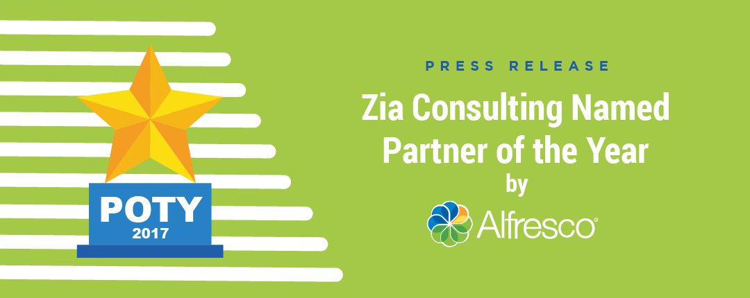 Zia Consulting Named Alfresco Americas Partner of the Year 2017